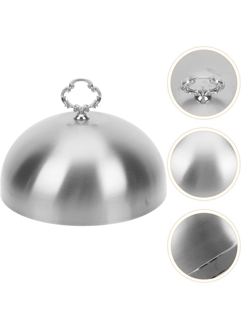 Stainless Steel Food Cover: Cheese Melting Dome With Handle for Kitchen Serving Plate Dish 20cm Style 2 - Image 4